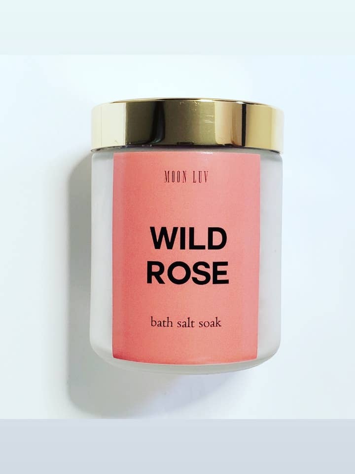 Wild Rose Bath Salt Soak for wholesale by Moon Luv