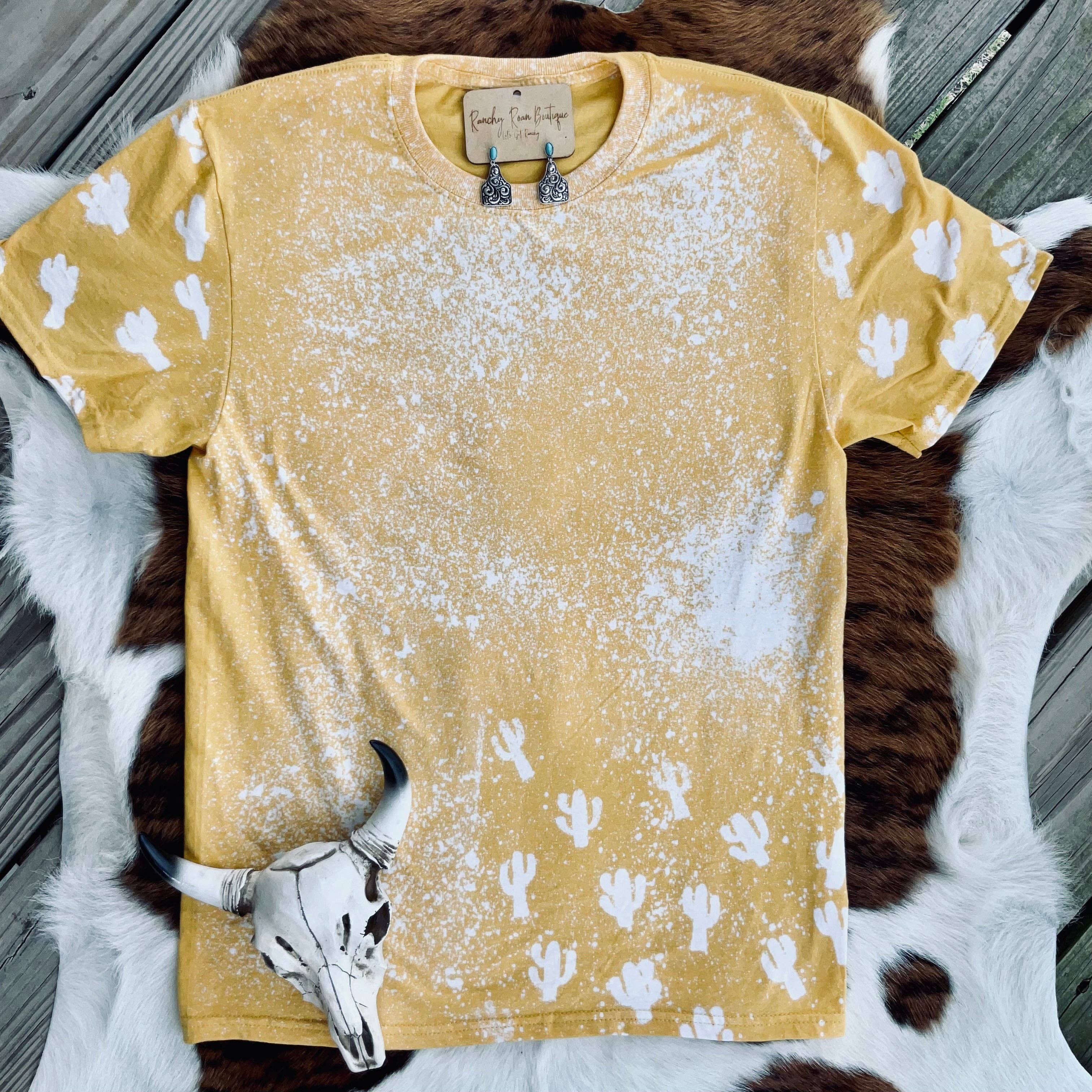 Ranchy Roan Boutique - Wholesale Sublimation Blank T-Shirt - Women's - Stenciled Bleach Western Blank Tee4