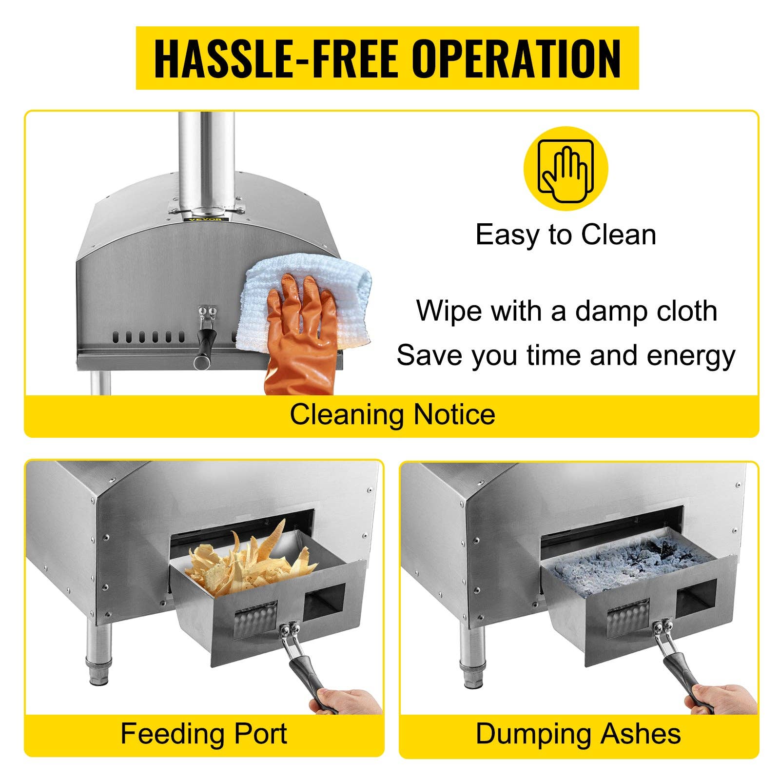 BlakOutlet - Wholesale Outdoor Grill Tools - 12" Portable Pizza Oven Wood Fired Food Grade Stainless Steel For Outdoor Bbq Picnics Baking Pizza and more2