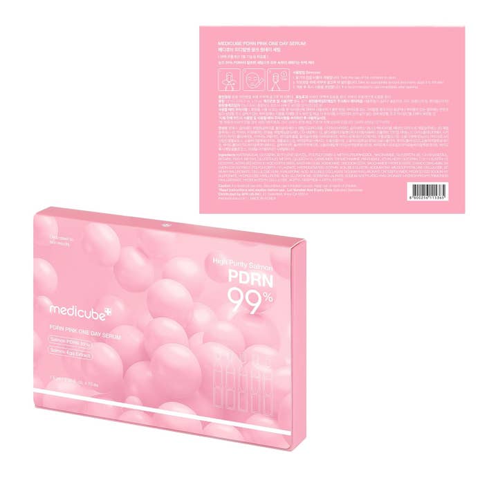 KPurity - Wholesale Facial Serum/Concentrate - Medicube Salmon DNA PDRN Pink One Day Serum, Hydrating Radiance Ampoule, Korean Skincare, 0.05 fl oz / 메디큐브 살몬 DNA PDRN 핑크 원데이 세럼, 촉촉한 광채 앰플2