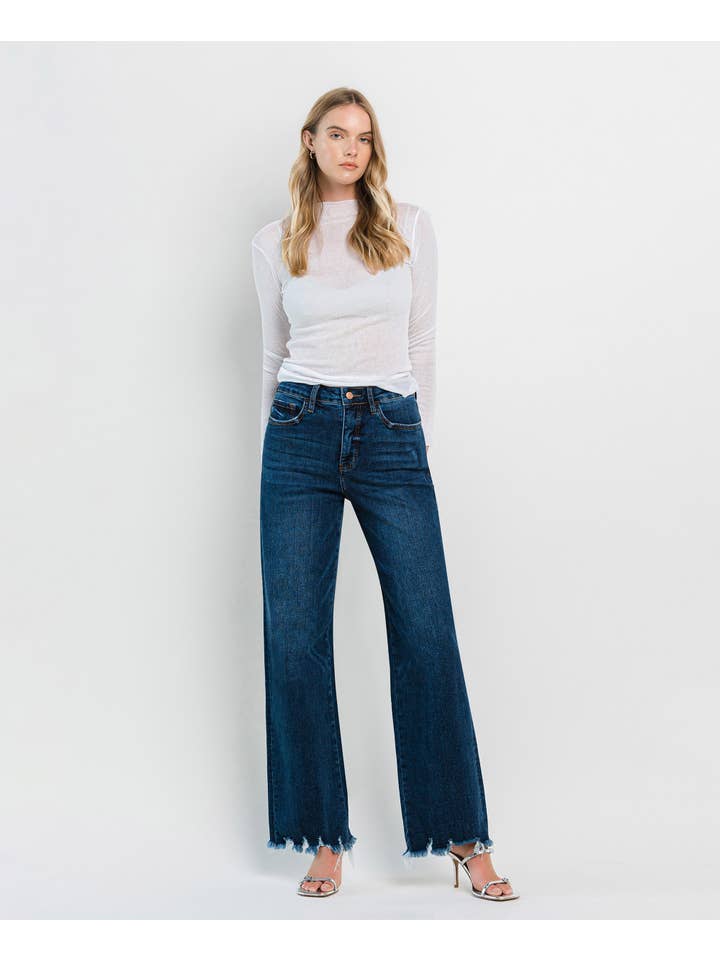 MEDIUM DARK DENIM TUMMY CONTROL 90'S VINTAGE SUPER HIGH RISE LOOSE LV1210MD for wholesale on Faire