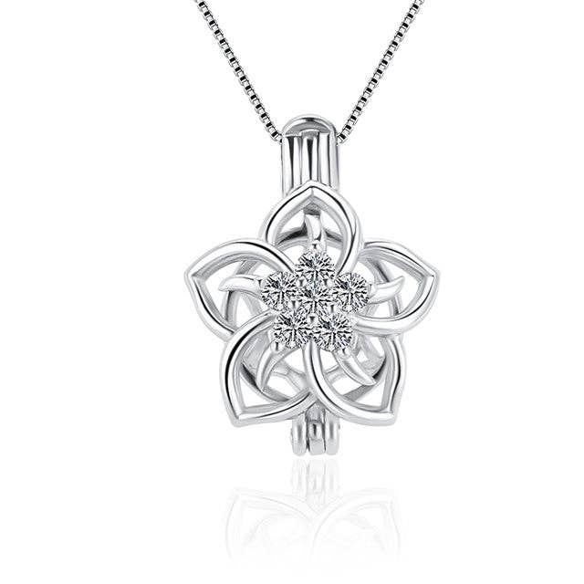 Sterling Silver Necklace Flower Jewel for wholesale by Island Pearl Traders