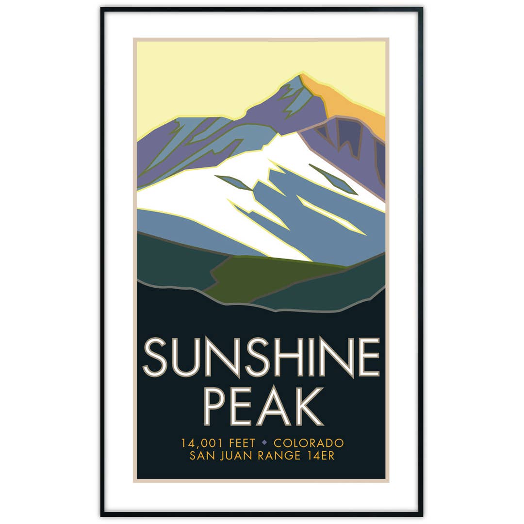 Travel Posters by M&W Design Co. - Wholesale Poster - Sunshine Peak, Colorado - Colorado 14er - Posters1