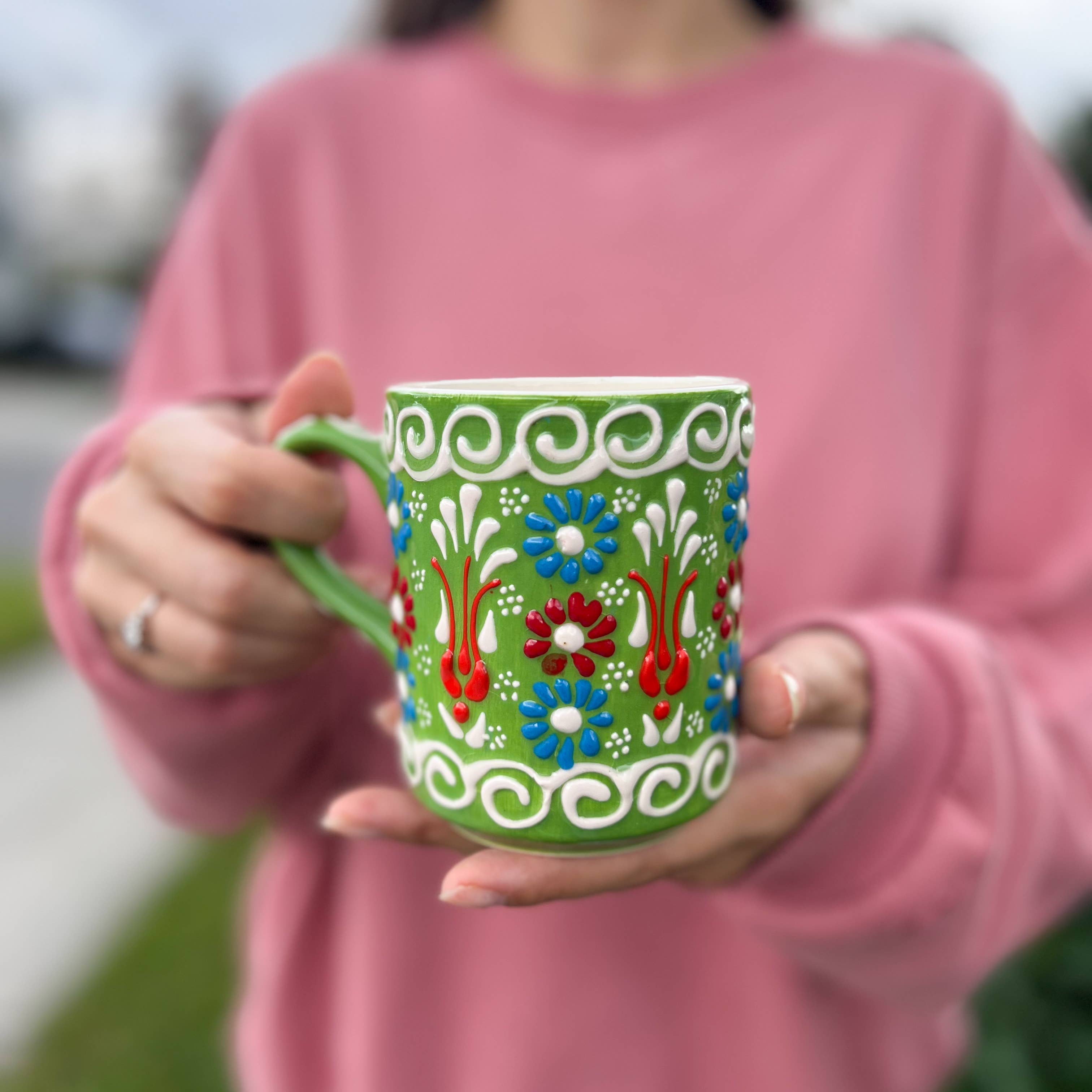 Umays Boho – wholesale Kaffekoppar – Handmålad kaffemugg, keramisk mugg, handgjorda blommiga muggar1