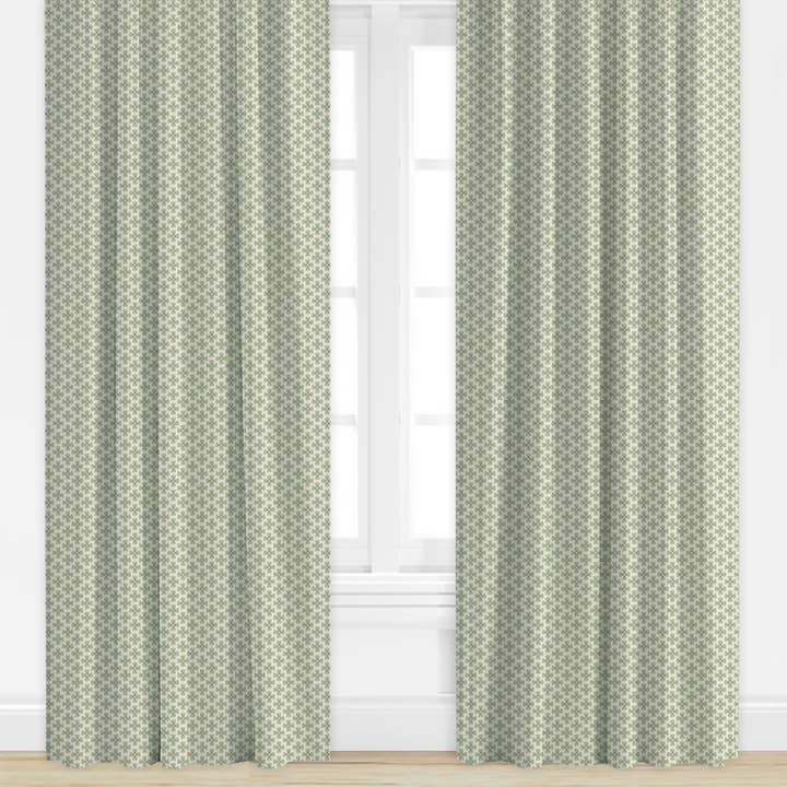 Annie in Sage di Camilla Moss Tenda Drappeggiata per la vendita all'ingrosso da parte di Wheaton Whaley Home