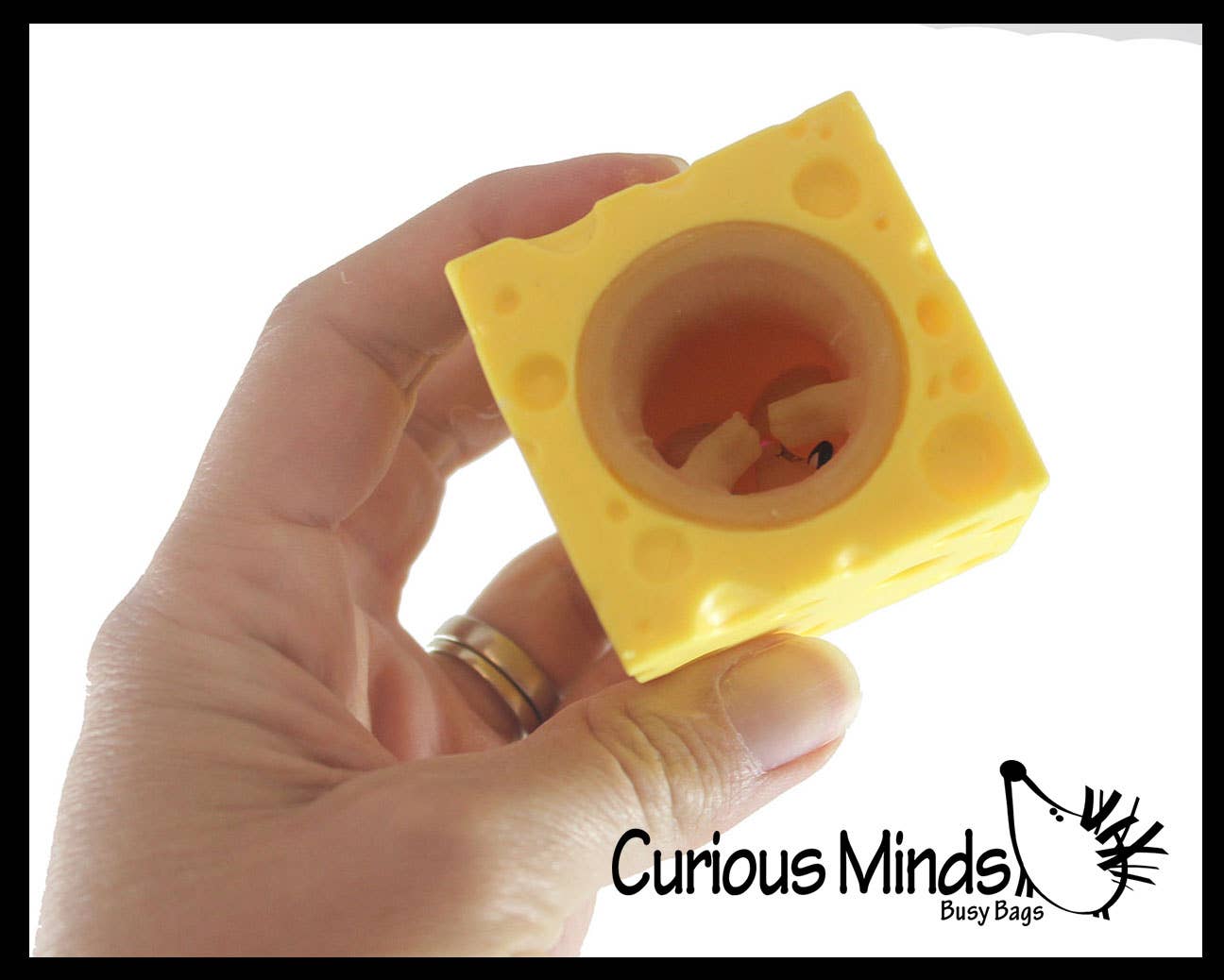 Curious Minds Toys - Wholesale Squishy Toy - Kids & Baby - 1 Mouse in Cheese - Adorable Pop Up - Cute Squeeze Toy - Fun6