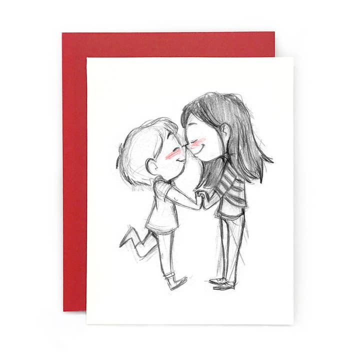 Eskimo Kiss Greeting Card for wholesale by Le Petit Elefant