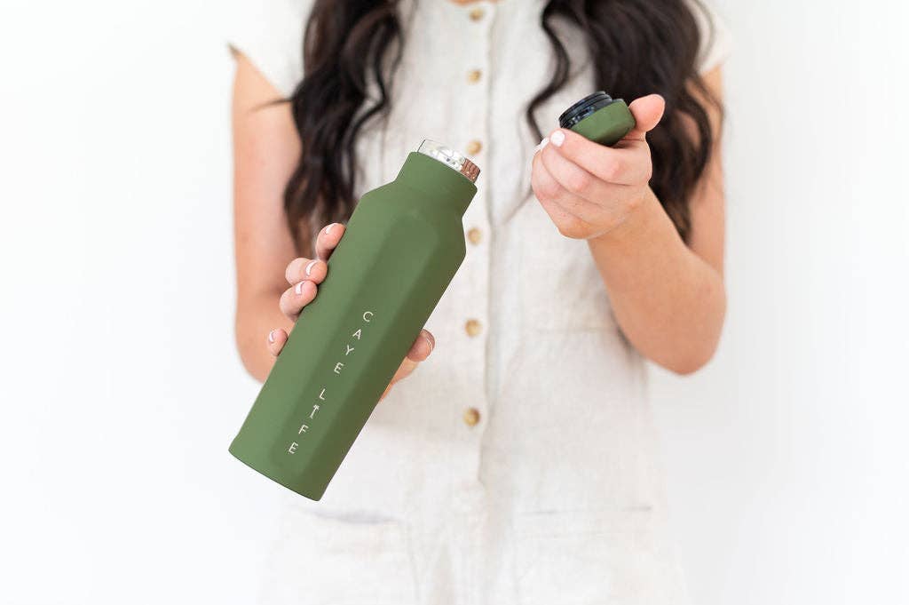 Caye Life - Wholesale Water bottle - Galapagos | 500ml Reusable Bottle | Matte Green4