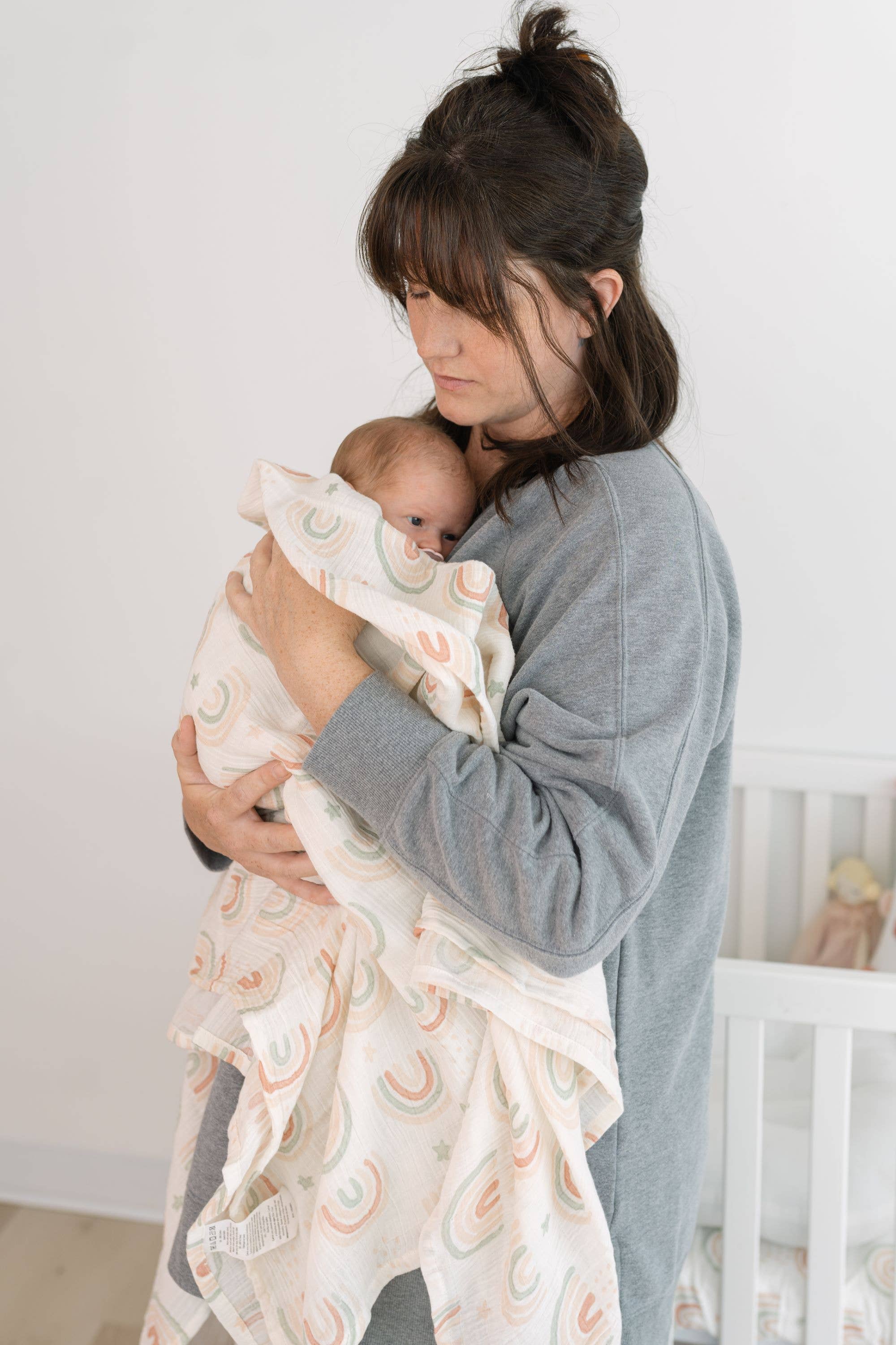 Crane Baby - Vente Ensemble de langes – bébé - Parker, 2 pièces Ensemble d'emmaillotage (papillon/arc-en-ciel)3