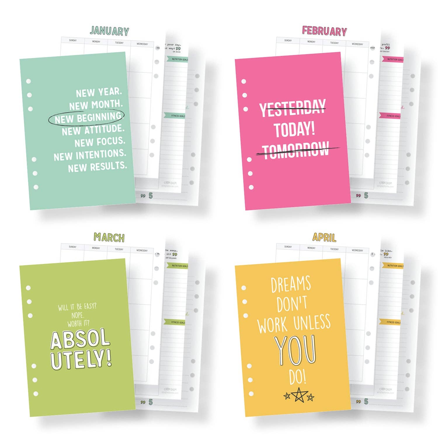 Pukka Pads North America – Agenda por atacado – Inserções de planejador Fitness A51