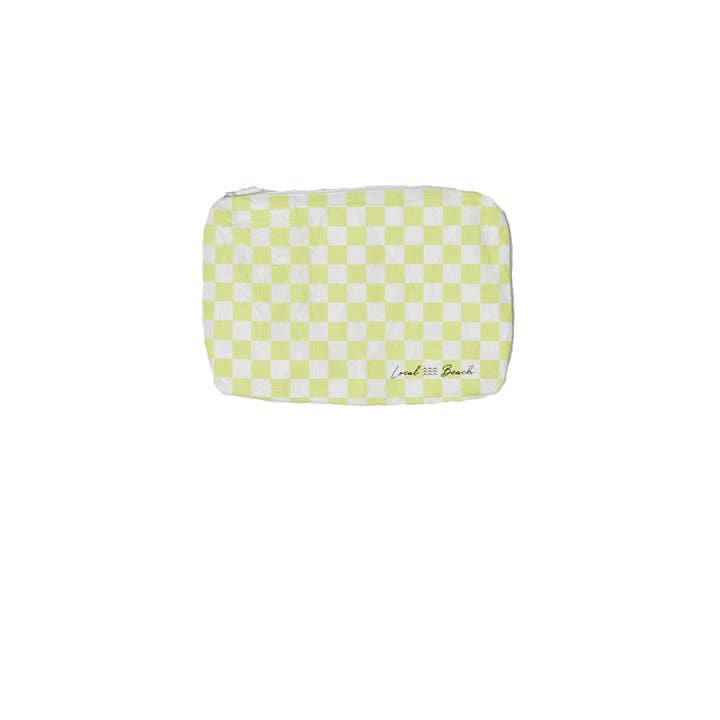 Yellow Checker Water Resistant Pouch for wholesale by Local Beach