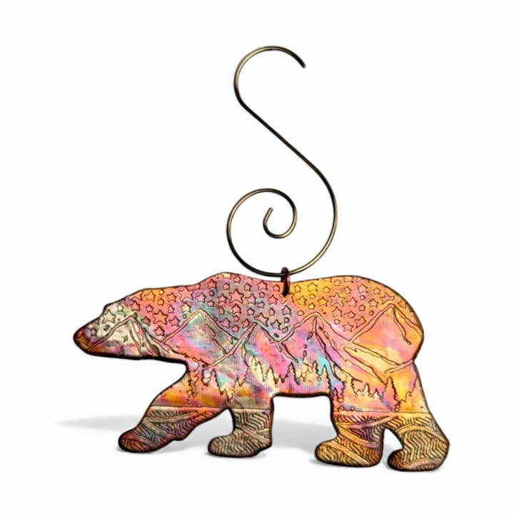 Handmade Copper Bear Ornament for wholesale by Silver Borders