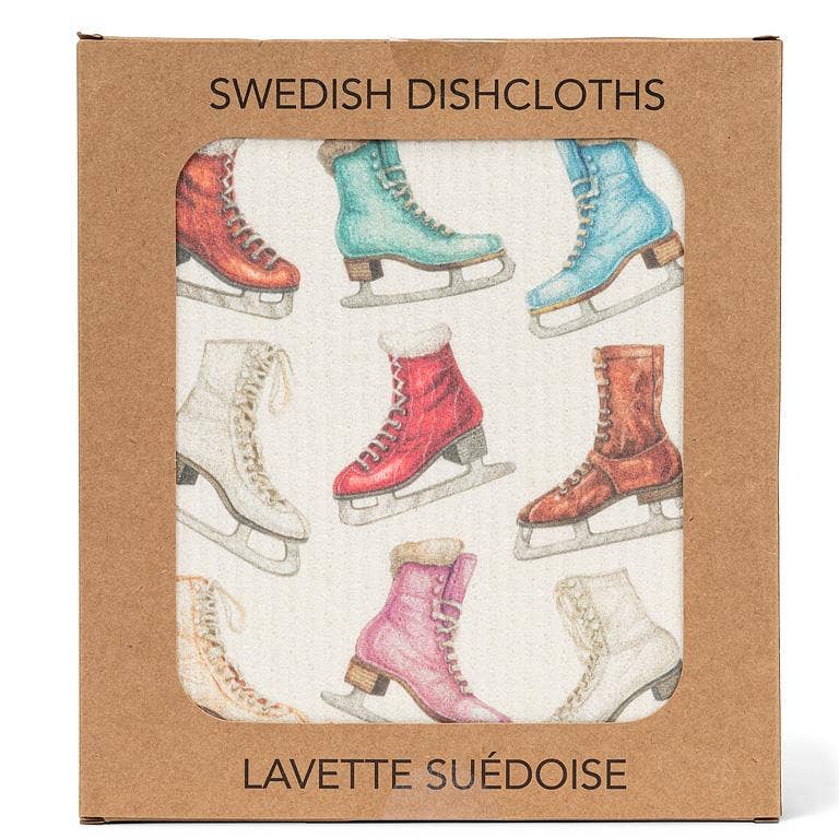 Abbott - Wholesale Dishcloth - All Over Ice Skates Dishcloth-6.75x7.5"L - Clearance1