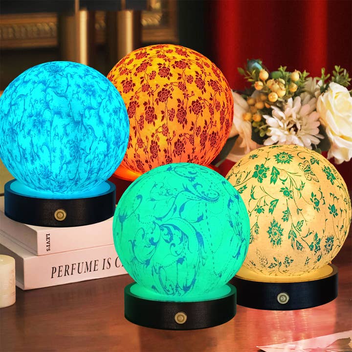 Blaue Blumenmondlampe Kabellose Wiederaufladbare Nachtlampe für den Großhandel von Candles Meta