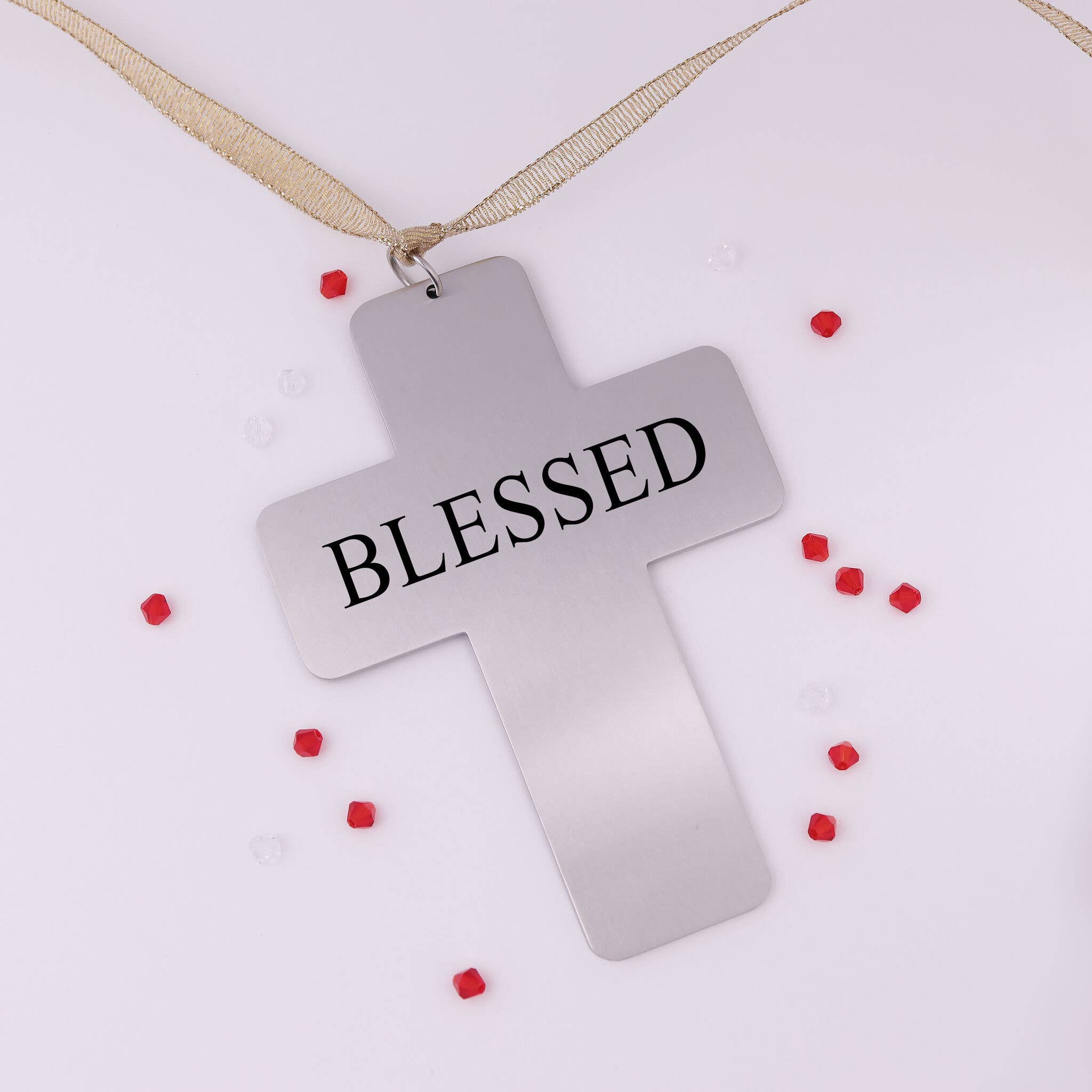 WJW - Vendita all'ingrosso Decorazione - Ornamento natalizio con croce vuota da incidere1