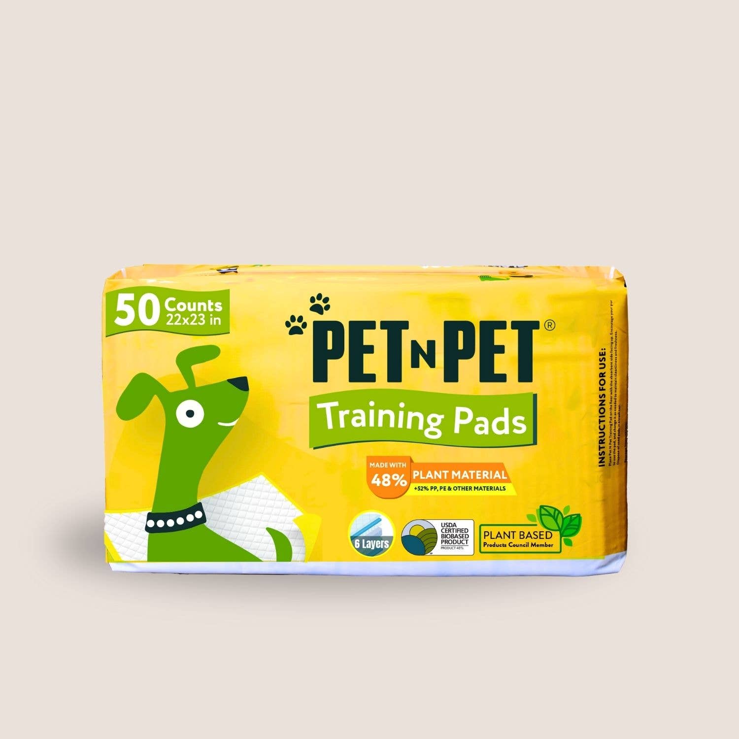 Pet N Pet – wholesale Pet pee pad – Dog – Pet N Pet 50 Count Dog Pee Pads – 48% Plant-Based, 6-Layer1