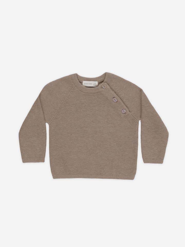 Quincy Mae - Wholesale Knit Sweater - Kids - Bailey Knit Sweater Heathered Mocha0