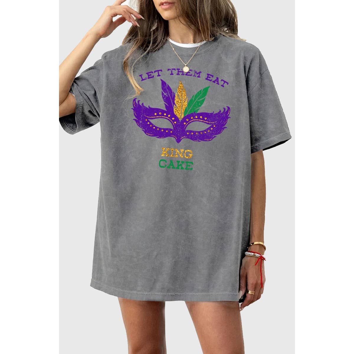 HRTandLUV – Engroshandel Grafisk t-shirt - Dame – LAD DEM SPISE GLIMMER OVERSIZED MINERAL GRAPHIC TEE3