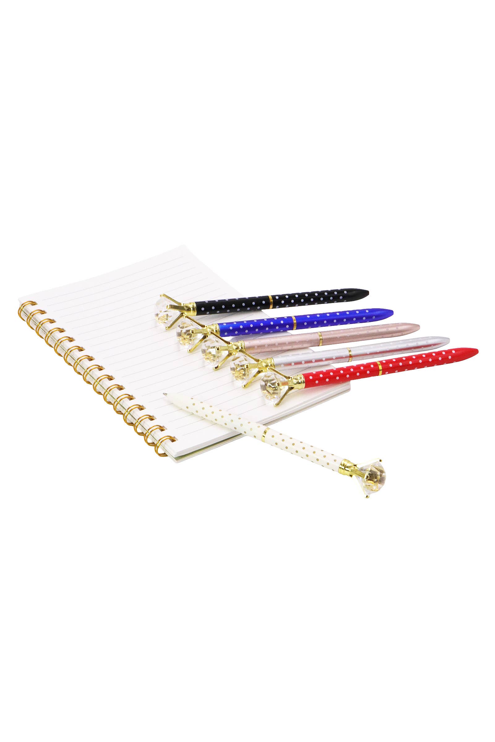 ASSORTED Bling Diamond Metallic Polka Dot Pen - 12 Pcs for wholesale on Faire1