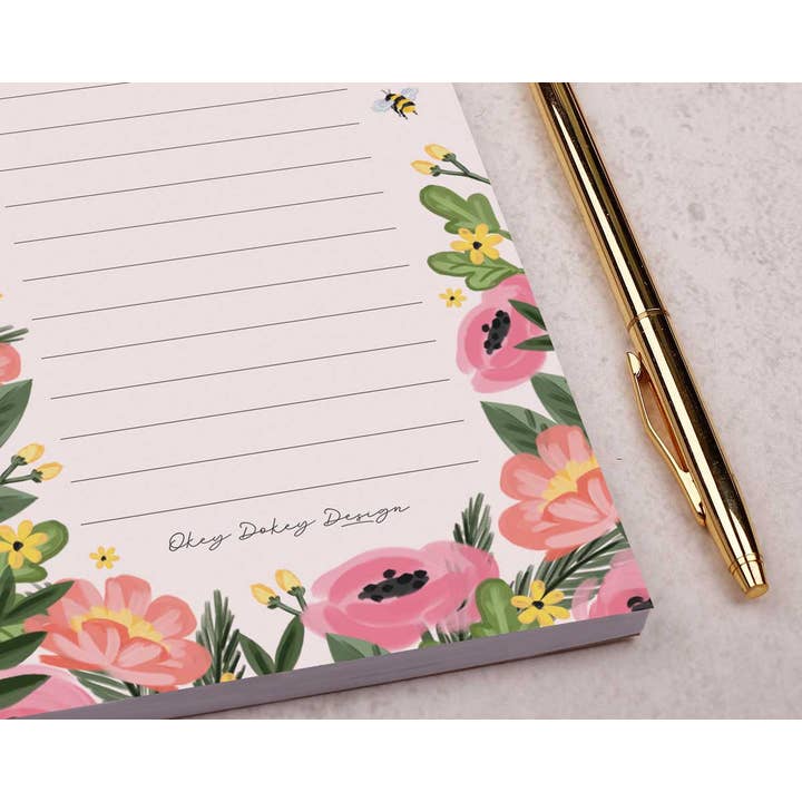 Making Meadows Ltd – wholesale Notepad – Desk Pad | To Do List | Stationery | Flower and Bee Notepad2