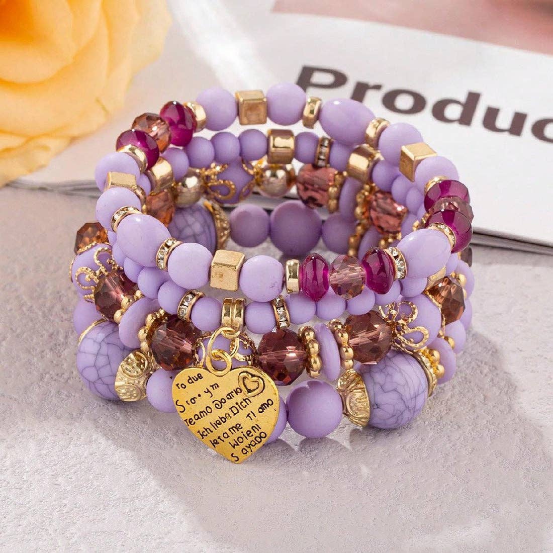pinkblu02 - Vente Bracelet de perles - Bracelet Bohème Multi-Couches en Perles de Bois31