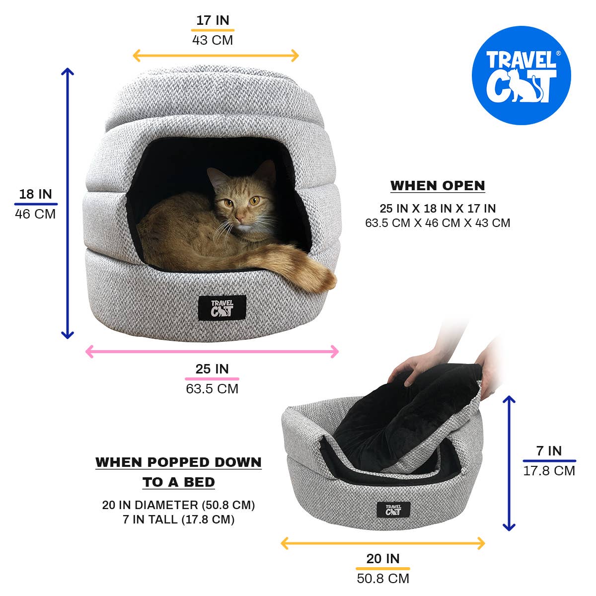 Travel Cat Wholesale - Wholesale Pet Bed - Cat - "The Meowbile Home" Convertible Cat Bed & Cave - Grey4