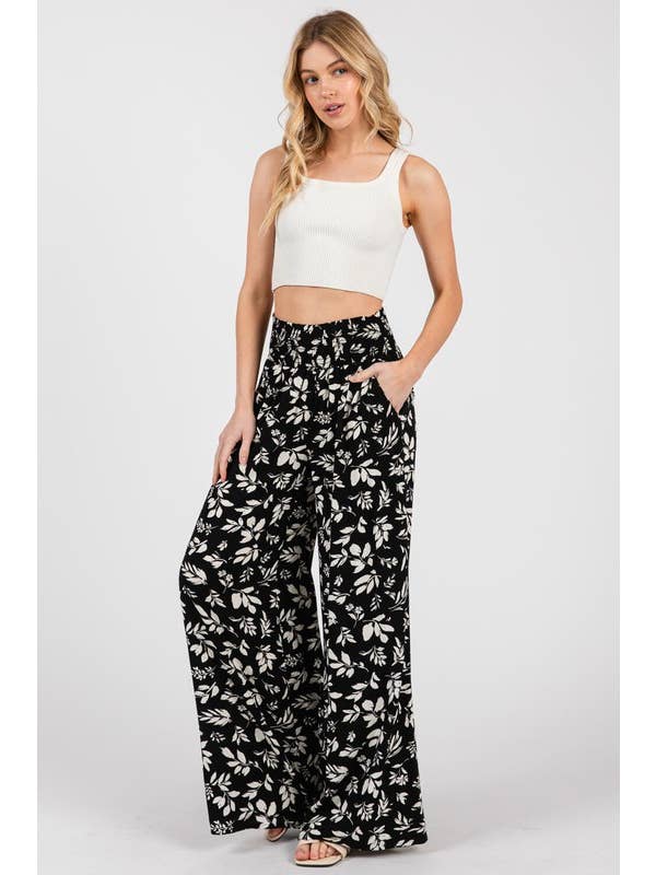 Final Touch - Wholesale Pants - Women's - Wide Smock Waist Wide Leg Pants - VNP70263B513