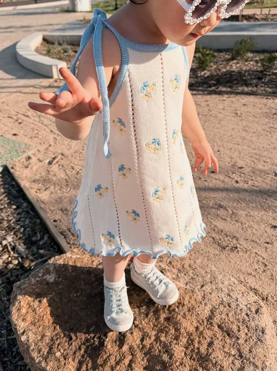 FRECKLES the label - Wholesale Dress - Kids - PRE-ORDER Bloom Pointelle Tie Dress | Pansy5