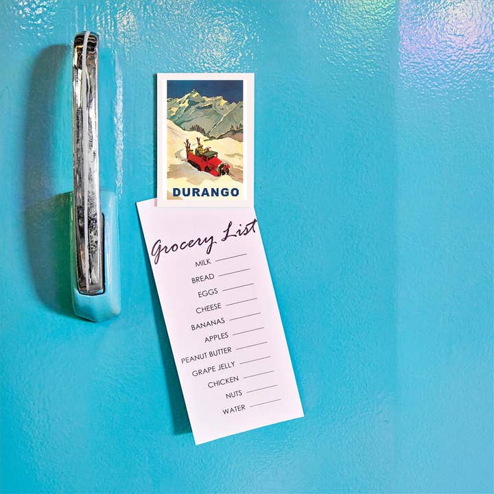 Found Image Press - Wholesale Magnet - Magnet CO-345 Red Ski Truck in Snow, Durango, Colorado
