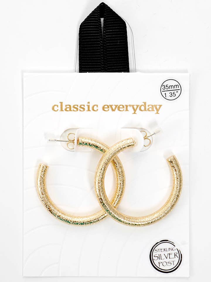 35 mm Hohles Rohr Sterling Silber Ohrstecker Creolen für den Großhandel von Wild Honey