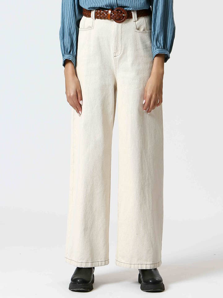 T24248018 - Ladies Solid High Rise Wide Leg Pants for wholesale by The Korner - USA