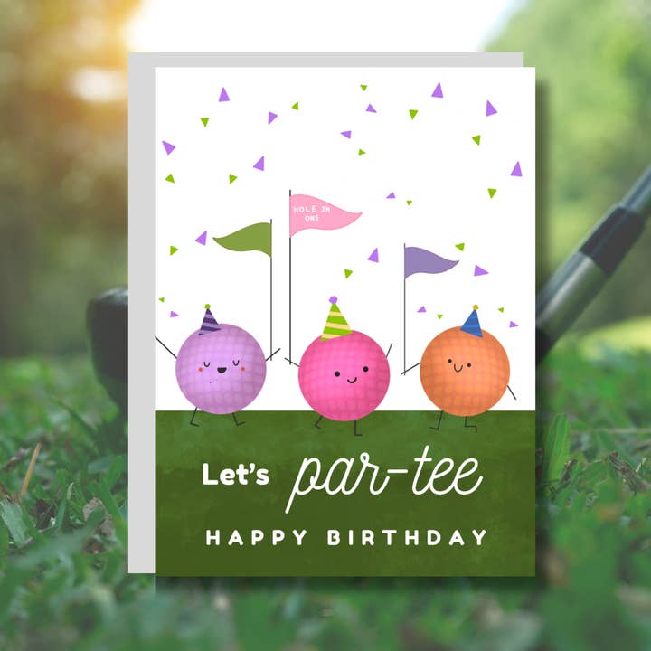 Låt oss Par-Tee Golf Födelsedagskort för wholesale av Dumplings and Us