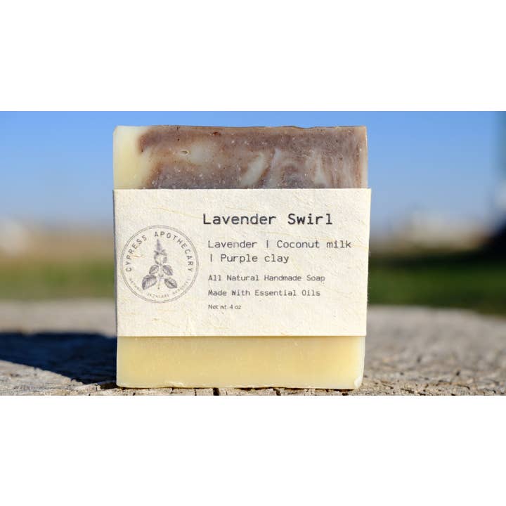 Lavender Swirl Soap for wholesale by Cypress Apothecary