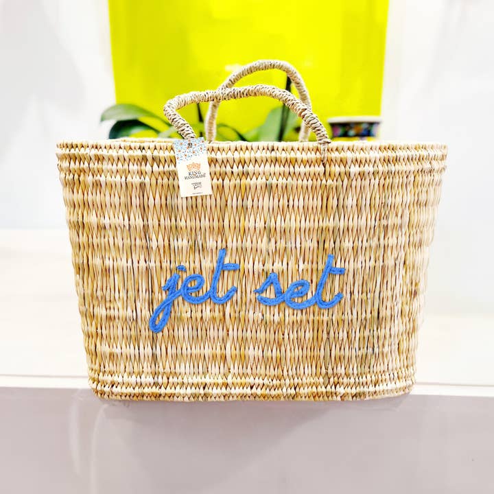 King Of Handmade - Wholesale Beach Bag - Personalized double embroidered name + Custom Weave Handbag
