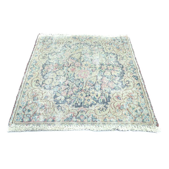 Tappeto orientale classico floreale antico blu smorzato 1'7 x 1'8 per la vendita all'ingrosso da parte di Magic Rugs Inc.