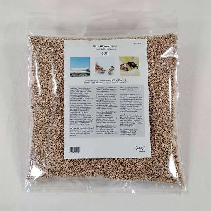 Speltex KG - Wholesale Floor pillow - Millet husks with rubber - 500 g, 2.5 kg, 5 kg, 25 kg