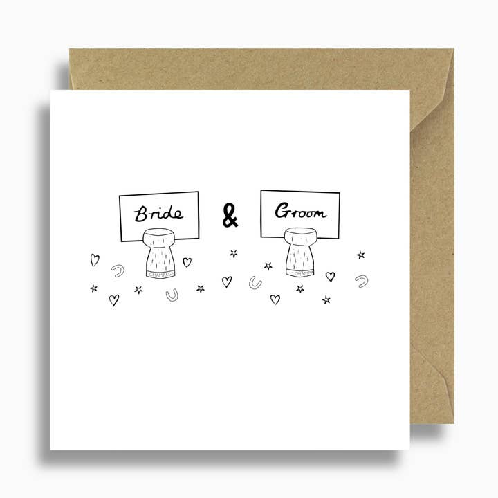 Cartão de casamento da noiva e do noivo por atacado de Lizzie Chancellor