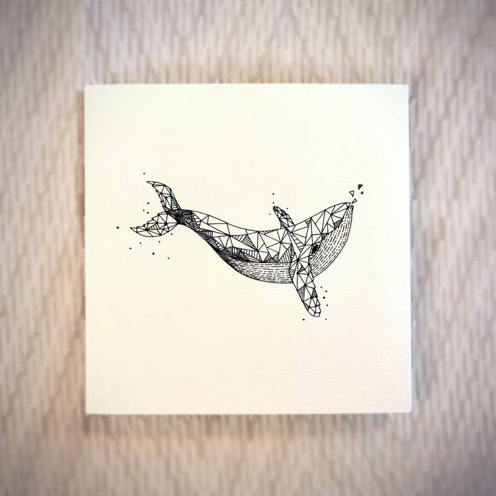 weriem - Wholesale Everyday Greeting Card - Whale - Minimalist Card1