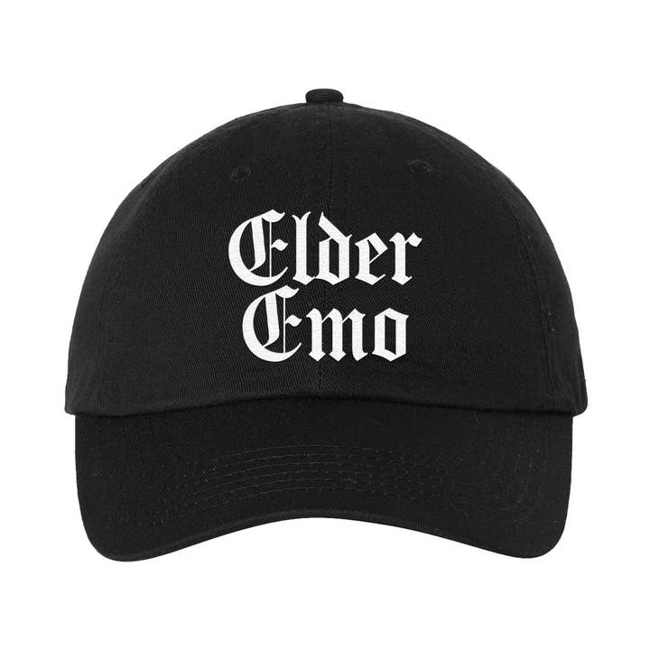 Calm Down Caren - Wholesale Baseball Cap - Unisex - Elder Emo - Black Embroidered Dad Hat0