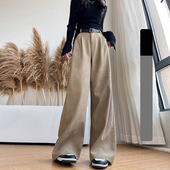 Solid Color High Waist Straight Suit Pants for wholesale by UZ Wholesale Store