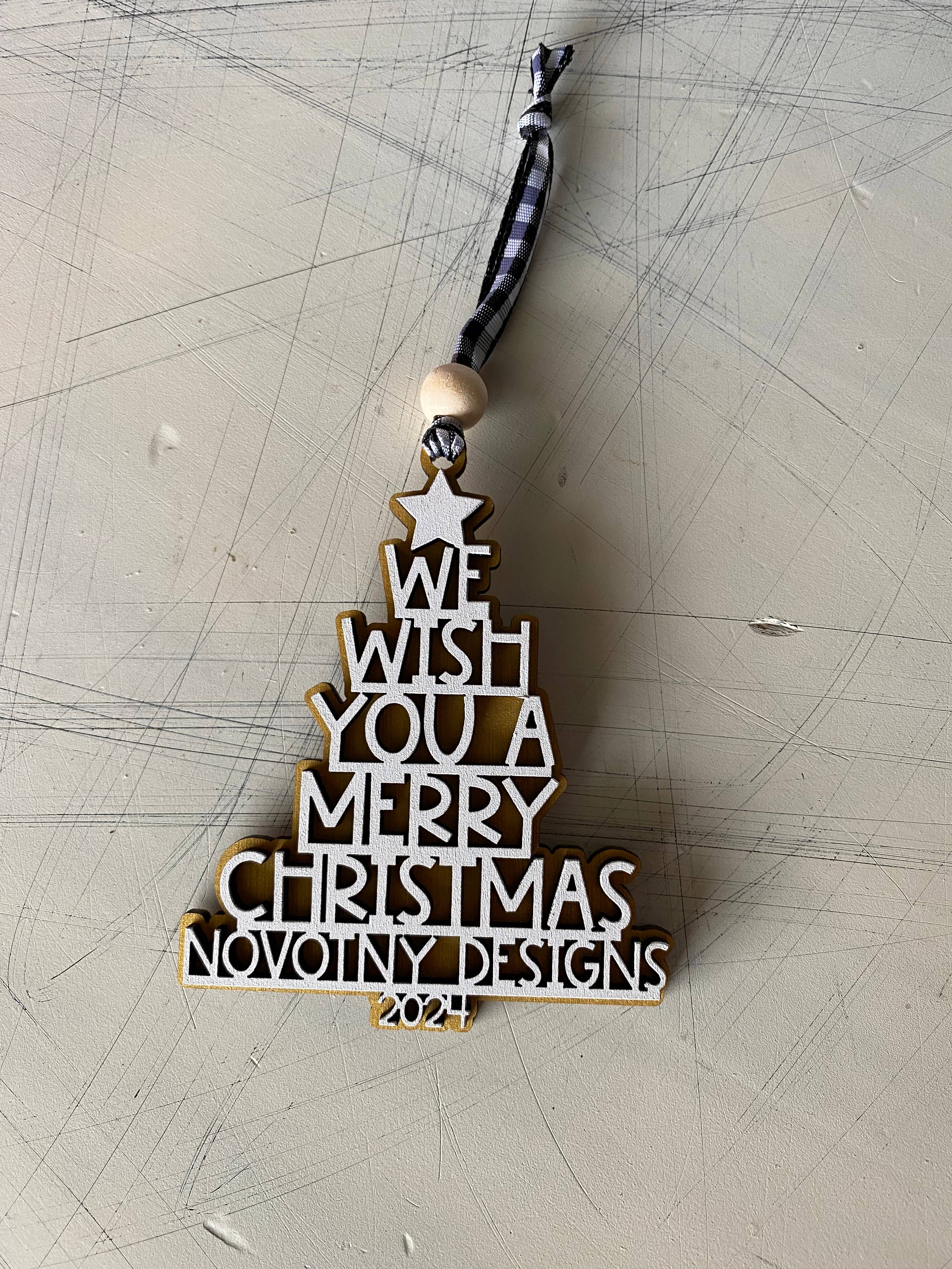 Novotny Designs - Wholesale Ornament - Branded Metallic Gold Christmas Tree Ornament3