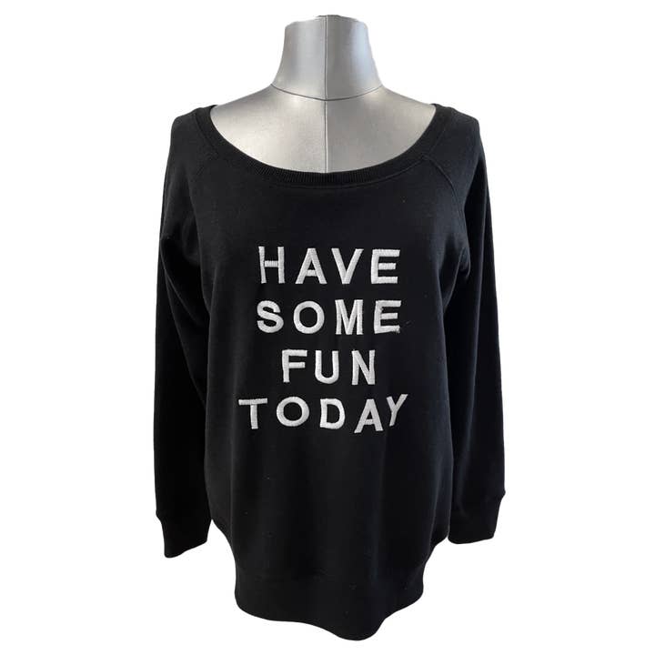 Have Some Fun Today – wholesale Sweatshirt - Dam – Den broderade fleecen med bred hals