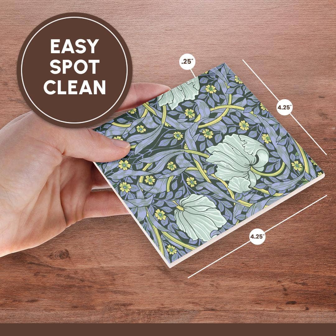 3dRose - Wholesale Coasters - 3dRose, Image of William Morris Style Gray And Yellow Floral Painting, Coaster6