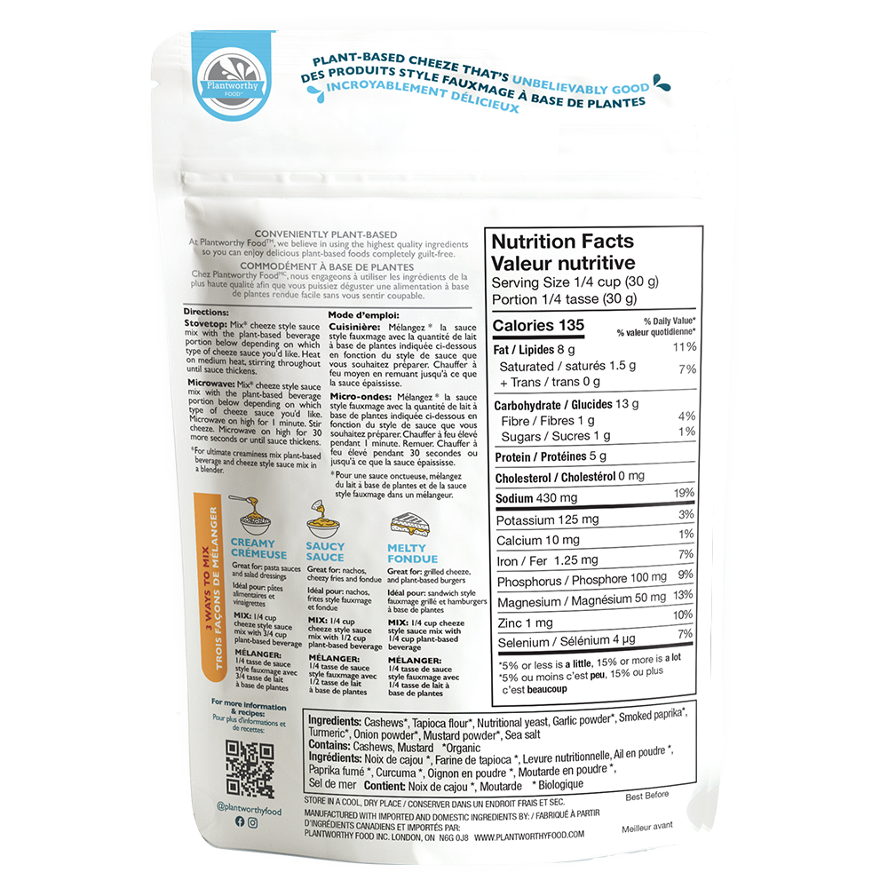 Plantworthy Food - Wholesale Shelf Stable Prepared Meal - Smoky Cheddar Cheeze Sauce - 150g1