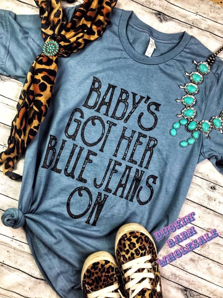 Baby’s for her blue jeans on for wholesale by Buckin Barn Wholesale