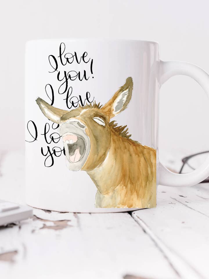 Tasse en forme d'âne I Love You pour la vente par Krafty Inc