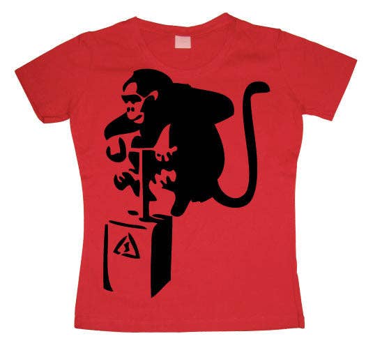 Hybris Production AB - Wholesale Screen Printed T-Shirt - Women's - Detonator Monkey Girly T-Shirt0