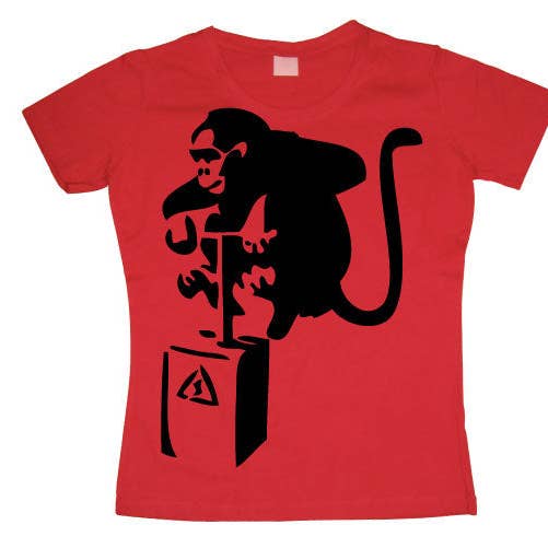 Hybris Production AB - Wholesale Screen Printed T-Shirt - Women's - Detonator Monkey Girly T-Shirt0