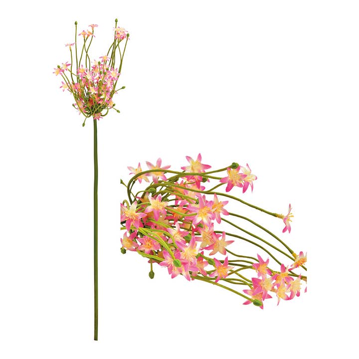 Wurm - Vente Plantes artificielles - Fleur artificielle Allium en plastique rose (H) 76cm