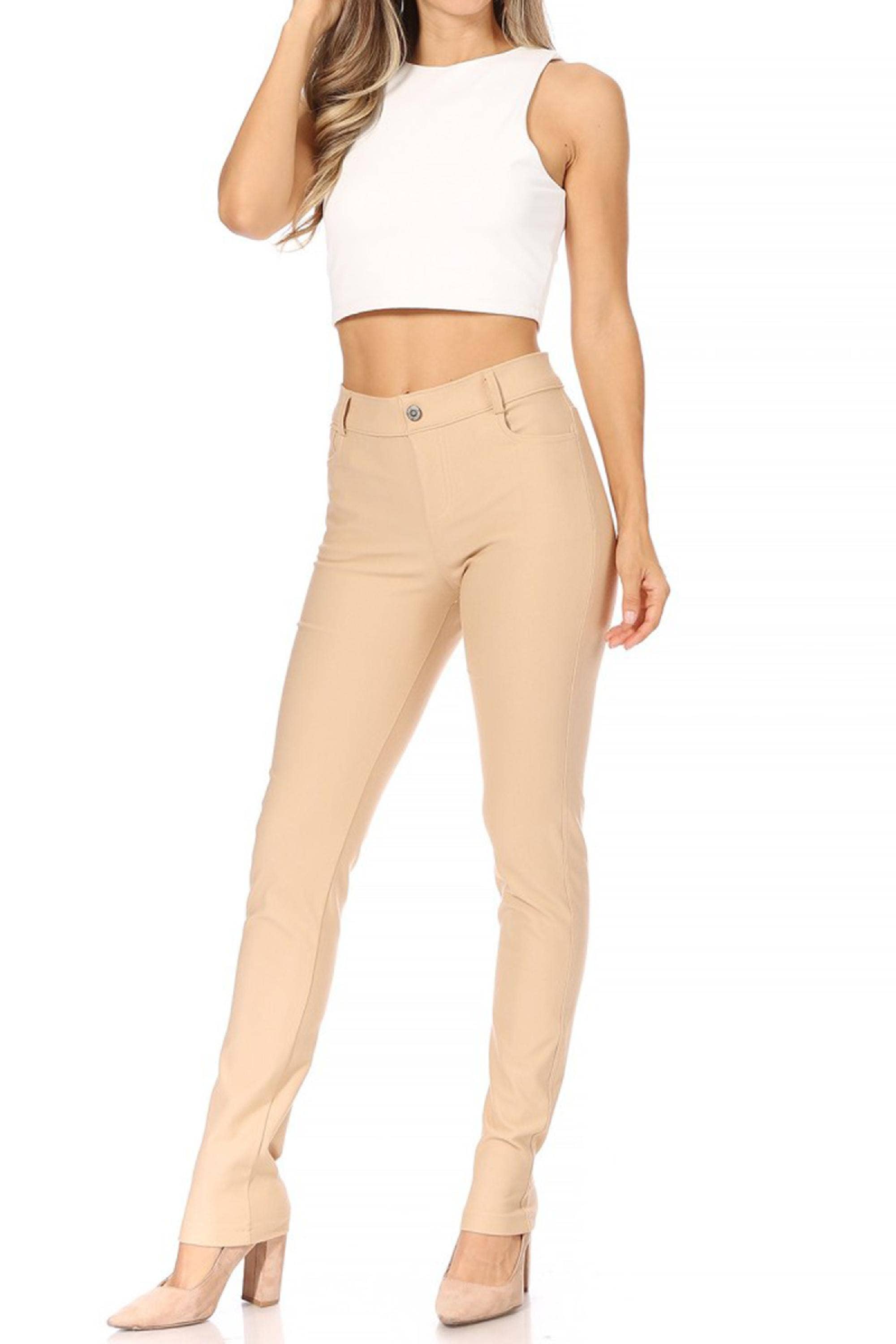 MOA COLLECTION - Vendita all'ingrosso Pantalone - Donna - Jeggings da donna comodi e casual con tasche e passanti per cintura7